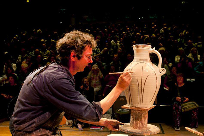 Merchant-and-Makers-Doug-Fitch-Slipware-Potter-11-Douglas-Fitch-at-Exhibition
