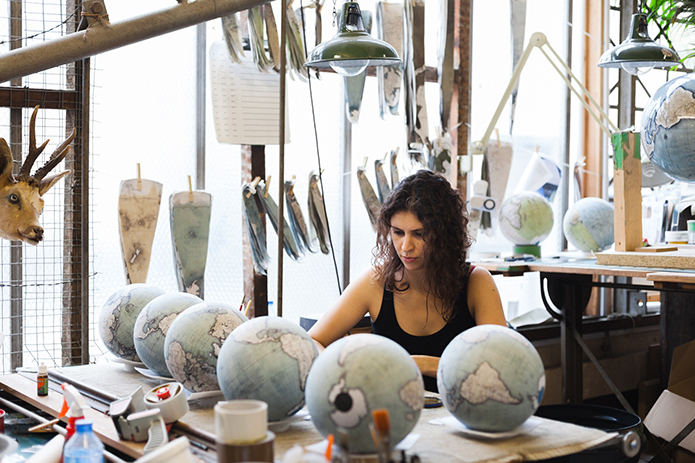 Merchant-and-Makers-Bellerby-and-Co-Globemakers-19----Working-on-Mini-Desk-Globes-by-Ana-Santl