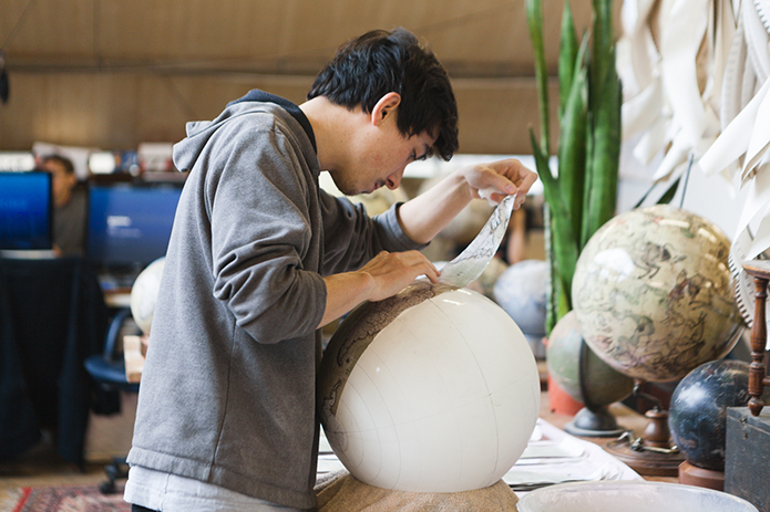 Merchant-and-Makers-Bellerby-and-Co-Globemakers-3---Jon-working-on-a-handcrafted-globe